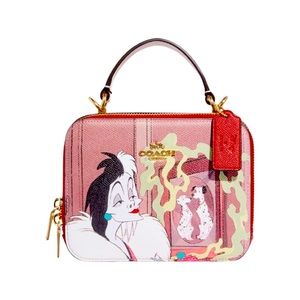 Disney X Coach Box Crossbody With Cruella Motif